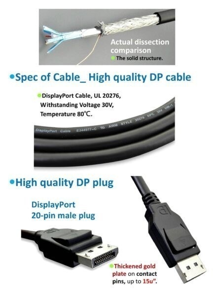 Paugge ENTDP1218 VESA SERTİFİKALI Display Port 1.2V Kablo a3
