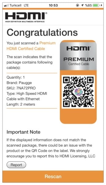 Paugge 3 Metre HDMI 2.0b Premium Sertifikalı 4K 60Hz HDR Kablo a15