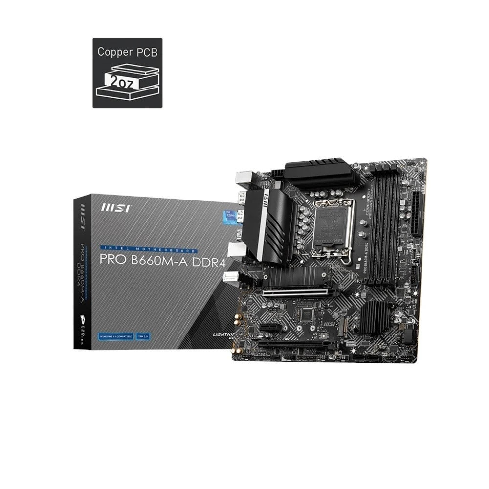 Msi Pro B660m A Ddr4 4800mhzoc Ddr4 Soket 1700 M 2 Hdmi Dp Matx Anakart 6