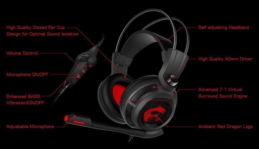 MSI DS502 GAMING Headset Kulaklık a8