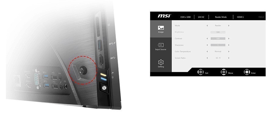 MSI PRO 22XT 10M-275XTR İ5-10400 Bilgisayar – 5 İŞLEVLİ OSD EKRAN DENETİMİ
