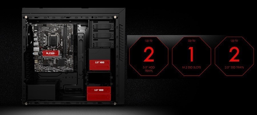 MSI MAG CODEX 5 11TG-825XTR i7-11700F Masaüstü Bilgisayar – 2 adede kadar 3.5” HDD YUVASI - 1 adede kadar M.2 SSD SLOTU - 2 adede kadar 2.5”