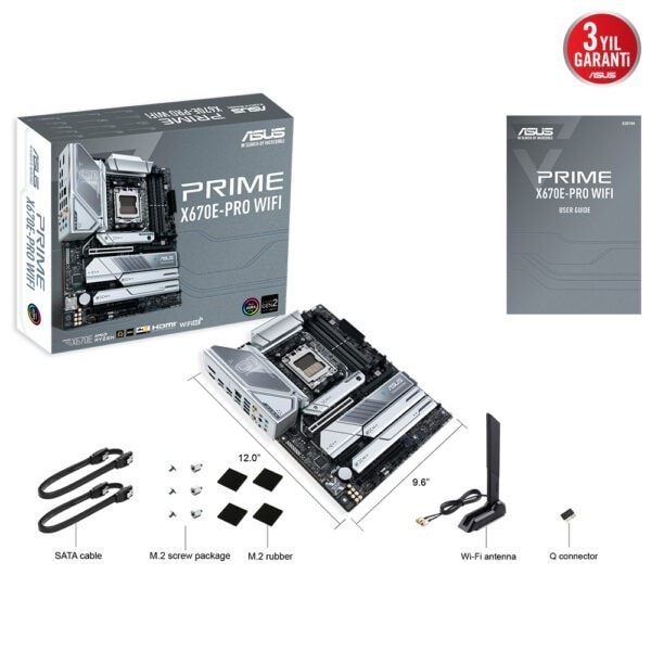 Asus Prime X670e Pro Wifi Soket Am5 6400mhzoc Ddr5 Dp Hdmi Aura Rgb Atx Anakart 6