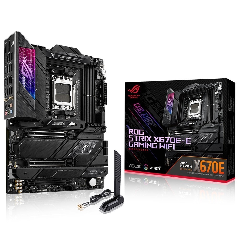 Asus Rog Strix X670e E Gaming Wifi Soket Am5 6400mhzoc Ddr5 Dp Hdmi Aura Rgb