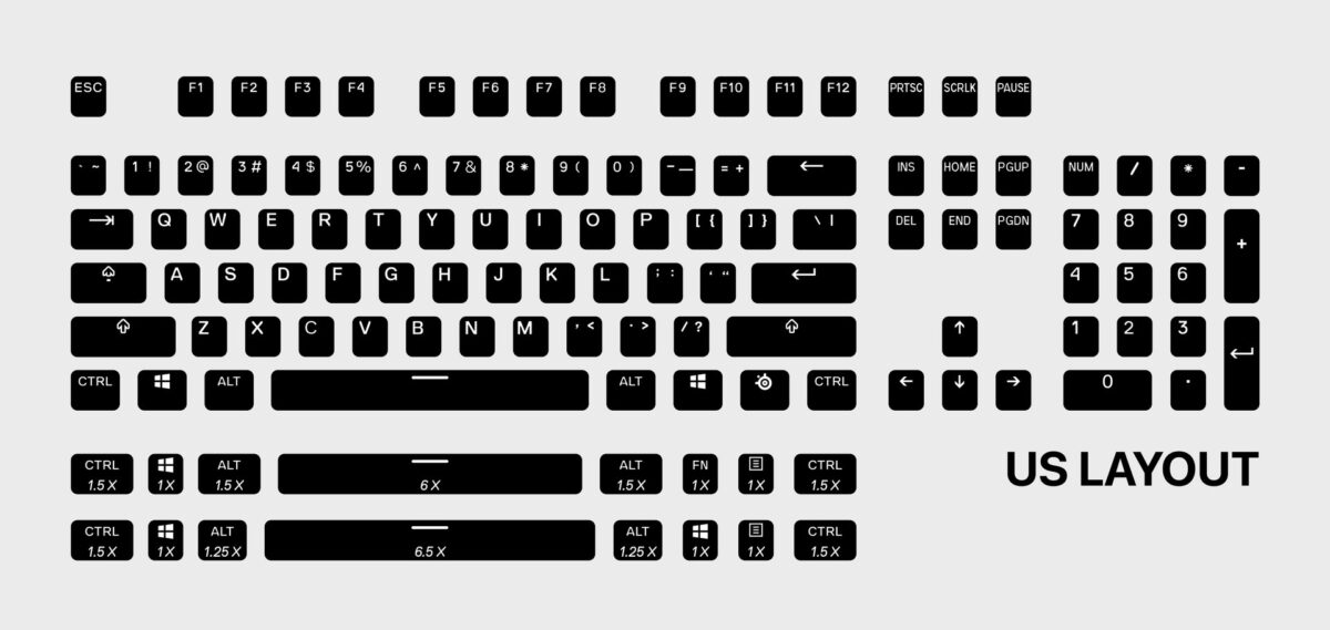 SteelSeries PrismCaps Beyaz Çift Taraflı Tuş Seti (SSK60219)
