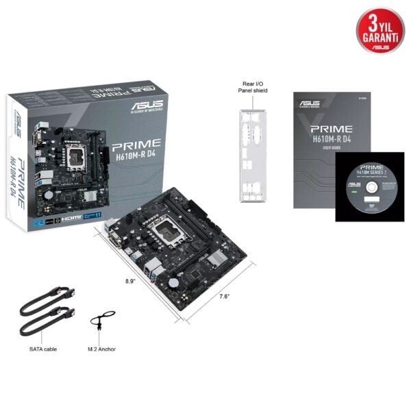 Asus Prime H610m R D4 3200mhz Ddr4 Soket 1700 M 2 Hdmi D Sub Dvi D Matx Anakart 7