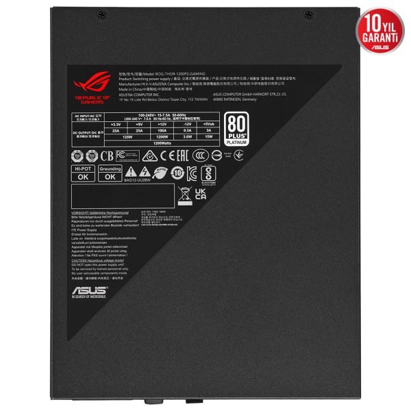Asus Rog Thor P2 1200w 80 Platinum Argb Full Moduler Psu 7