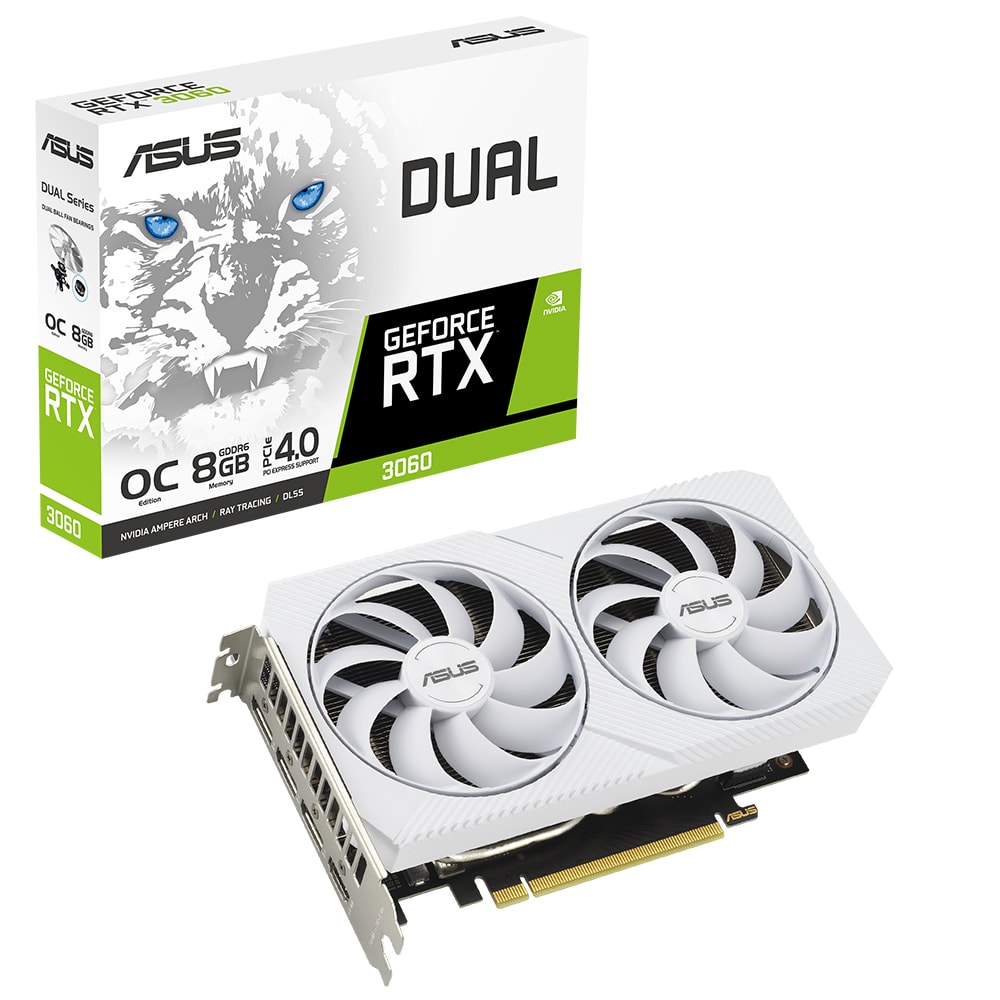 Asus Dual Geforce Rtx 3060 Oc 8gb Gddr6 128bit Beyaz Ekran Karti
