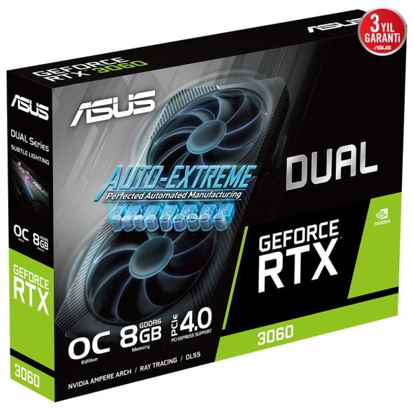 Asus Dual Geforce Rtx 3060 Oc 8gb Gddr6 128bit Ekran Karti 14