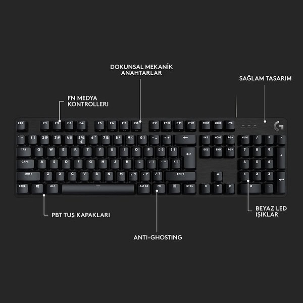 Logitech G G413 Se Tactile Turkce Q Mekanik Gaming Klavye 920 010556 Y8
