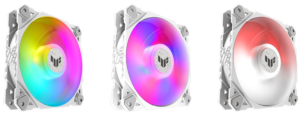 TUF Gaming TF120 ARGB WHITE EDITION Fan - ARGB Kontrollü Üçlü Fan Kiti ASUS TUF Gaming TF120 Beyaz ARGB Kasa Fanı a2