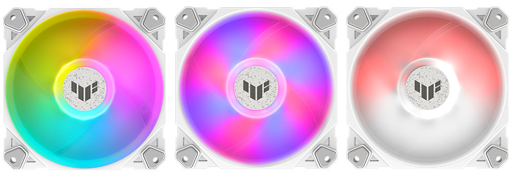 TUF Gaming TF120 ARGB WHITE EDITION Fan - ARGB Kontrollü Üçlü Fan Kiti ASUS TUF Gaming TF120 Beyaz ARGB Kasa Fanı a3
