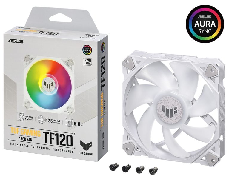 TUF Gaming TF120 ARGB WHITE EDITION Fan - Tekli Paket ASUS TUF Gaming TF120 Beyaz ARGB Fan a8