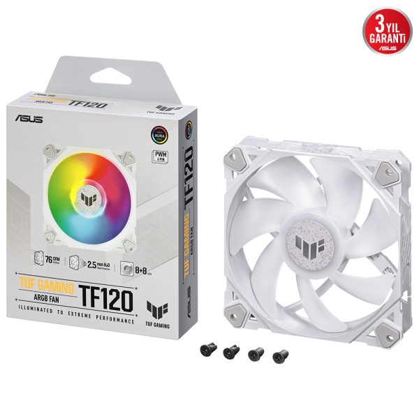 Asus Tuf Gaming Tf120 Beyaz Argb Fan Tekli Paket 90da0033 B09000 9
