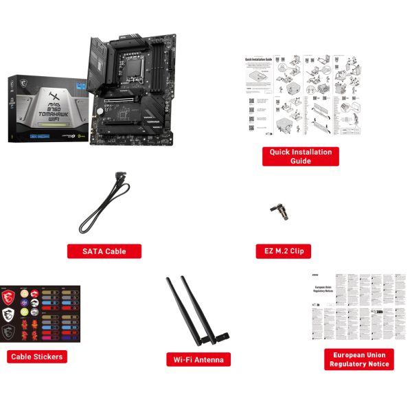 Msi Mag B760 Tomahawk Wifi 7000mhzoc Ddr5 Soket 1700 M 2 Hdmi Dp Atx Anakart 6