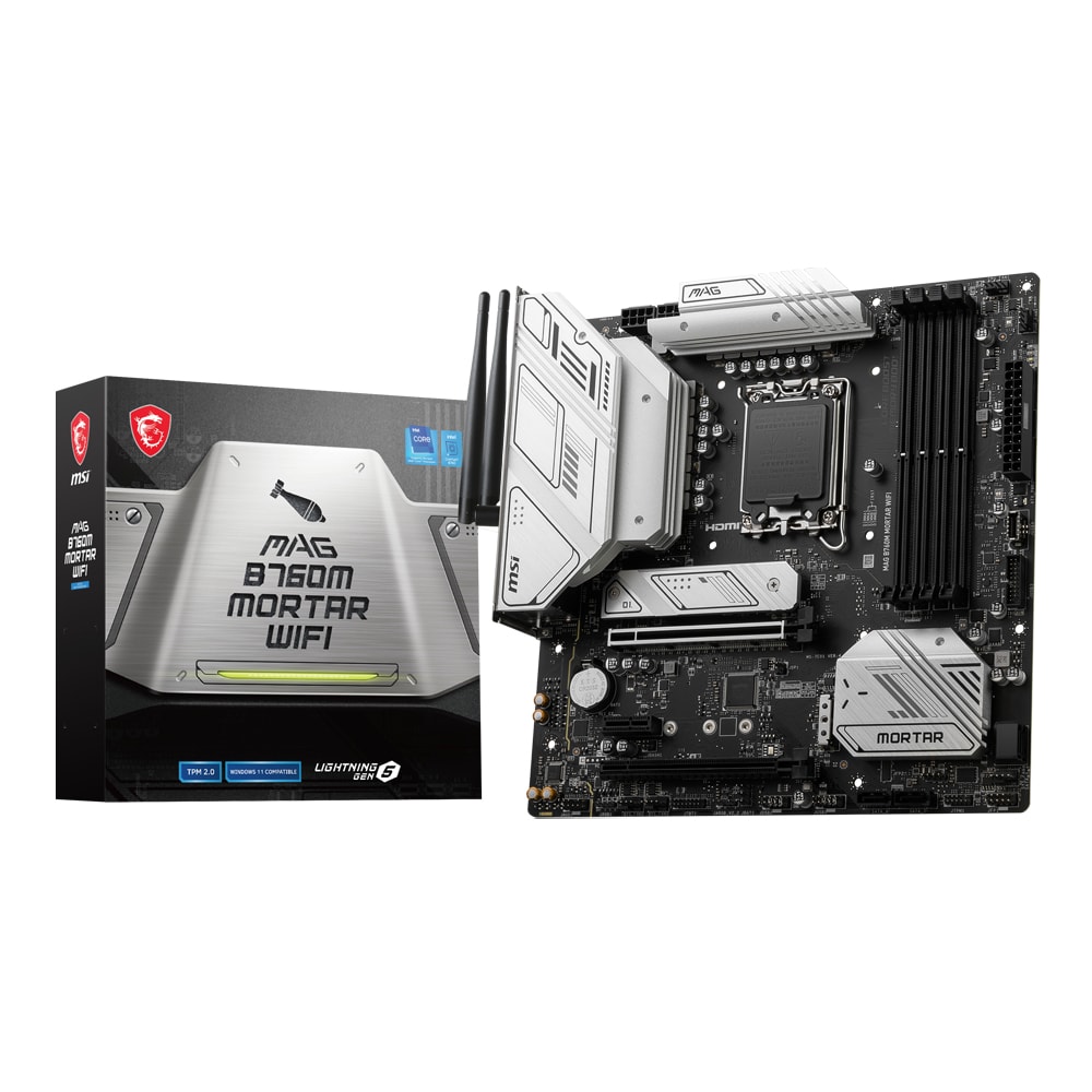 Msi Mag B760m Mortar Wifi 7000mhzoc Ddr5 Soket 1700 M 2 Hdmi Dp Matx Anakart