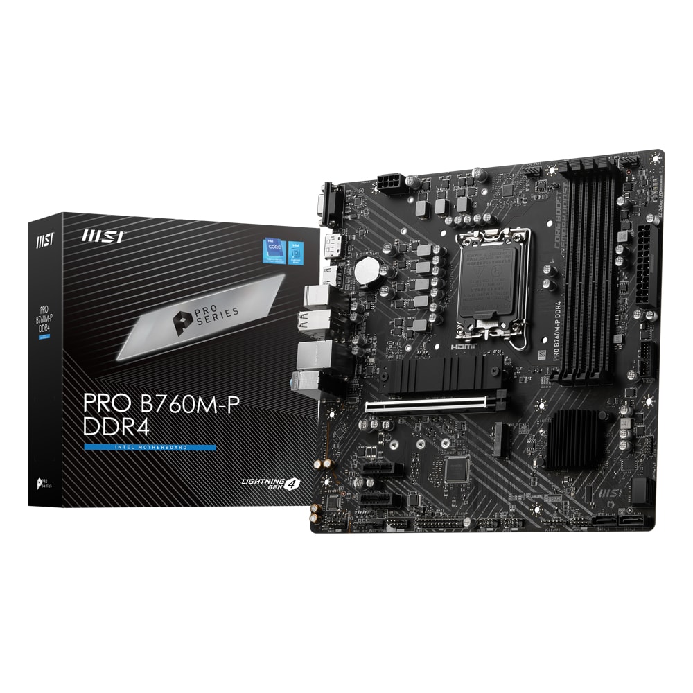 Msi Pro B760m P D4 4800mhzoc Ddr4 Soket 1700 M 2 Hdmi Dp Vga Matx Anakart