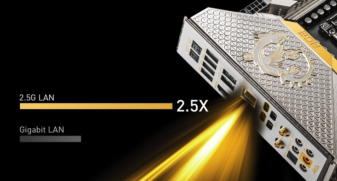 MSI MEG Z590 ACE GOLD EDITION MAXIMIUM DATA TRANSFER WITH 2.5G LAN