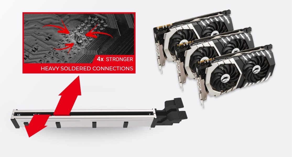 MSI MEG Z590 ACE GOLD EDITION MULTIPLE GPU SUPPORTS AND STEEL ARMOR