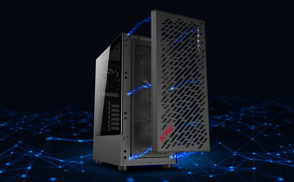 XPG Valor Air Rainbow RGB Siyah Mid Tower XPG Kyber 750W 80+ Gold Gaming Kasa a3