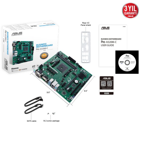 Asus Pro A520m C Csm 4600mhzoc Ddr4 Soket Am4 M 2 Vga Dvi Hdmi Matx Anakart 5