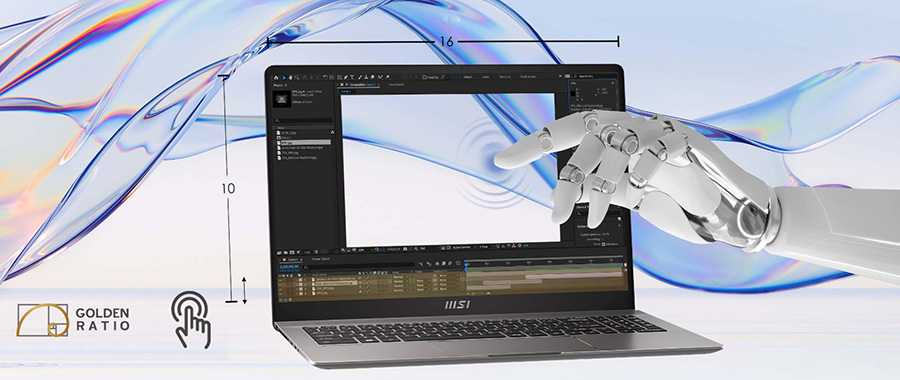 MSI Creator Z16HX Studio B13VGTO-044TR i9-13950HX Laptop – Sezgisel Altın Oranlı Ekran