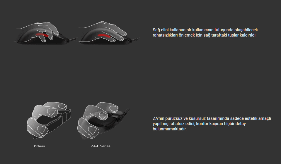 Zowie ZA12-C Kablolu Medium Gaming Mouse a5