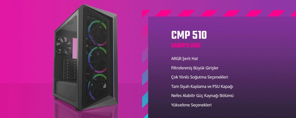 Cooler Master Cmp 510 Argb Siyah Mid Tower 650w 80 Bronze Gaming Kasa Cp510 Kgnn65 S01 H