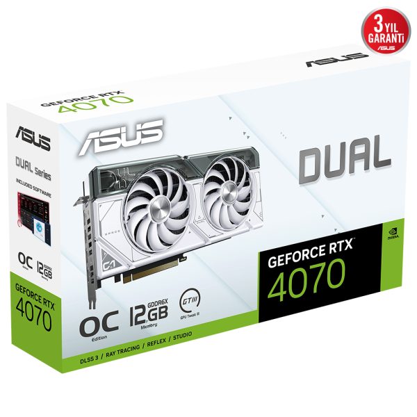 Asus Dual Geforce Rtx 4070 Oc 12gb Gddr6x 192 Bit Beyaz Dlss 3 Ekran Karti 12