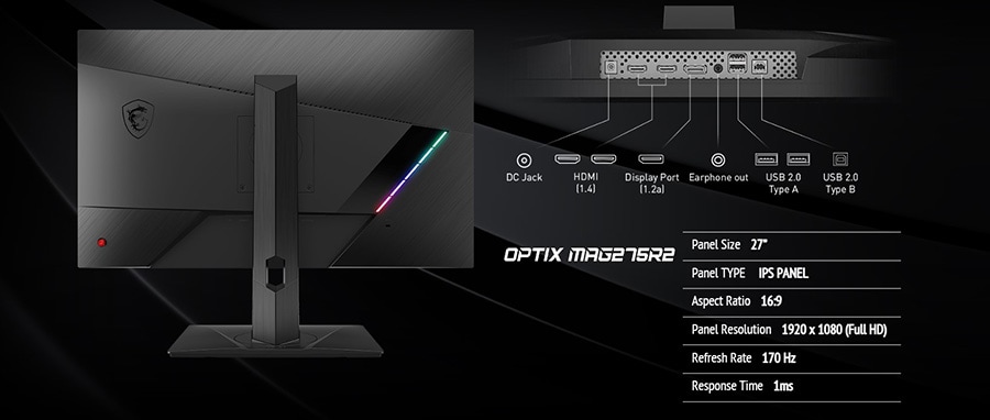 MSI Optix MAG275R2 27 inç Gaming Monitör – DAHA AZ MAVİ IŞIK, görsel 14