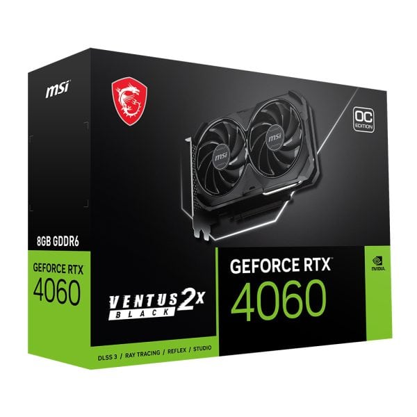 Msi Geforce Rtx 4060 Oc Ventus 2x Black 8gb Gddr6 128 Bit Dlss 3 Ekran Karti 8