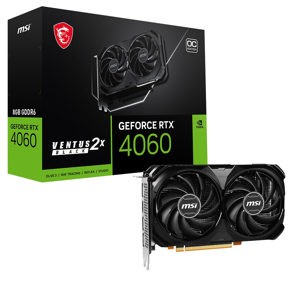 Msi Geforce Rtx 4060 Oc Ventus 2x Black 8gb Gddr6 128 Bit Dlss 3 Ekran Karti