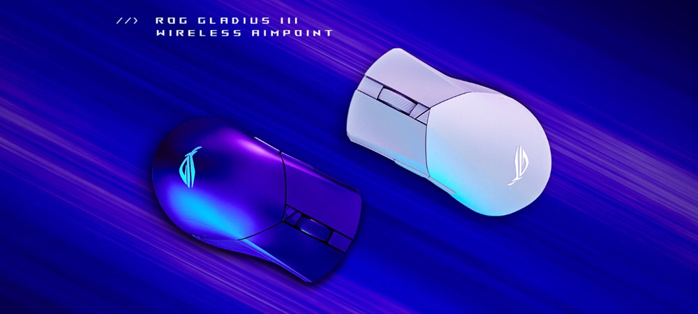 ROG Gladius III Wireless AimPoint White Edition ASUS ROG GLADIUS III AimPoint Kablosuz Beyaz V2 Mouse a2
