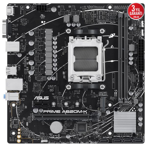 Asus Prime A620m K 6400mhz Ddr5 Soket Am5 M 2 Hdmi Matx Anakart 3