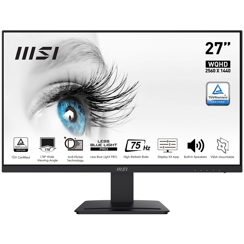 Msi Pro Mp273qv 27 Inc 75hz 1ms Wqhd Freesync Va Monitor