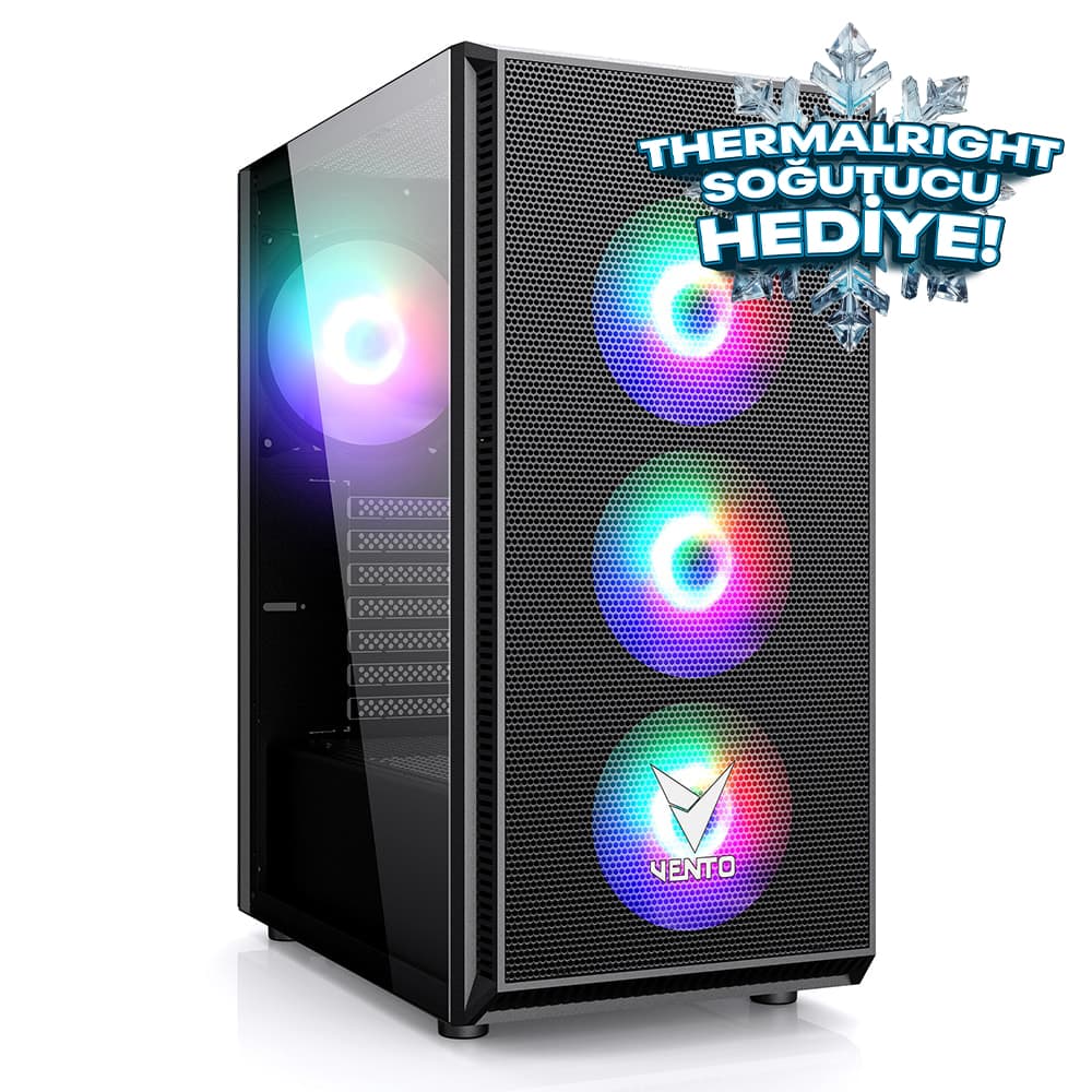 Vento Vg07f Rgb Siyah Mid Tower Atx Hyper Pro H3 650 80 Bronze Gaming Kasa Yy1