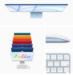 Apple iMac 24 inç M1 8CPU 7GPU 8GB 256GB SSD 4.5K Mavi (MJV93TU/A)