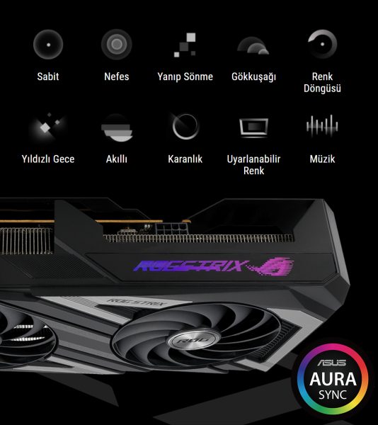 ROG Strix Radeon™ RX 7600 OC Edition 8GB GDDR6 ASUS Rog Strix Radeon RX 7600 OC 8GB Ekran Kartı a9