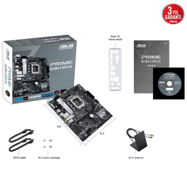 Asus Prime H610m A Wifi D4 3200mhz Ddr4 Soket 1700 M 2 Hdmi Dp Vga Matx Anakart 7
