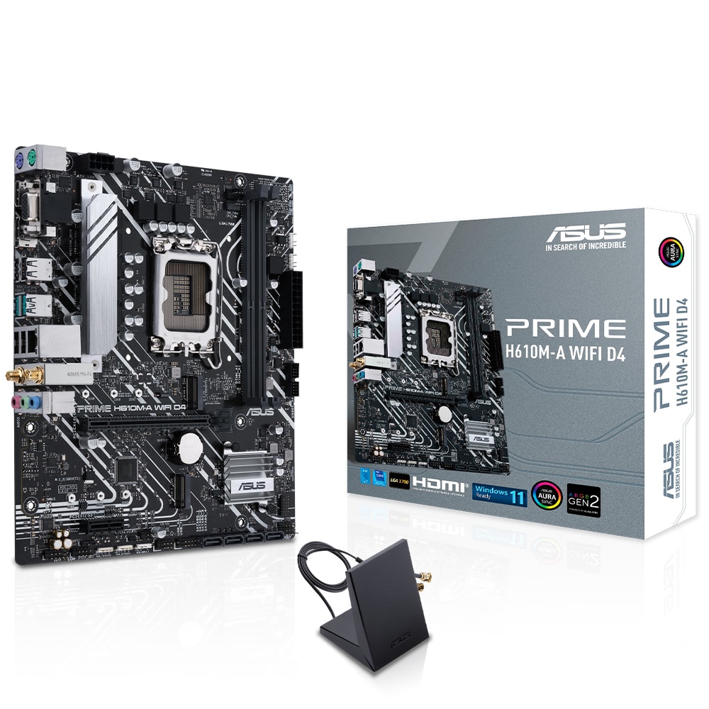 Asus Prime H610m A Wifi D4 3200mhz Ddr4 Soket 1700 M 2 Hdmi Dp Vga Matx Anakart