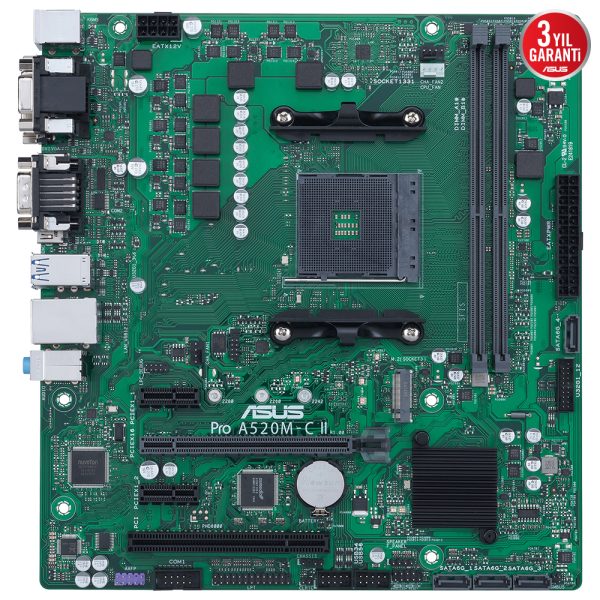 Asus Pro A520m C Ii Csm 4866mhz Oc Ddr4 Soket Am4 M 2 Hdmi Dp Dvi Vga Matx Anakart 1