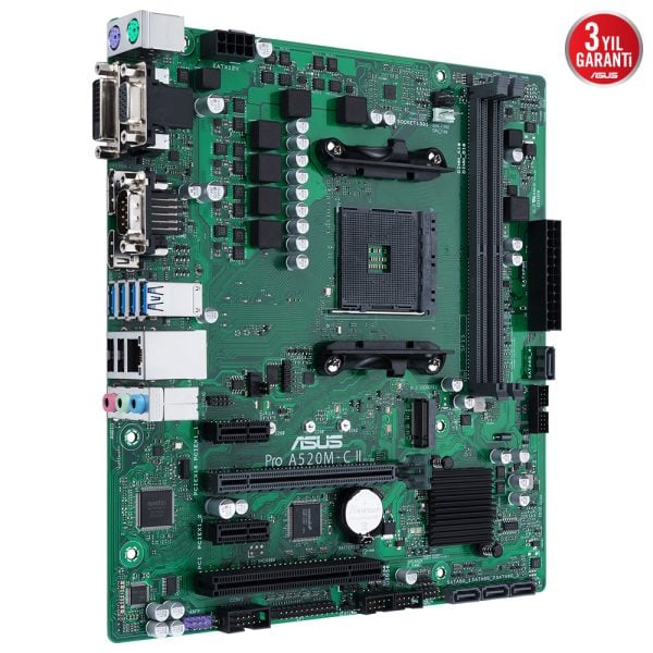 Asus Pro A520m C Ii Csm 4866mhz Oc Ddr4 Soket Am4 M 2 Hdmi Dp Dvi Vga Matx Anakart 2