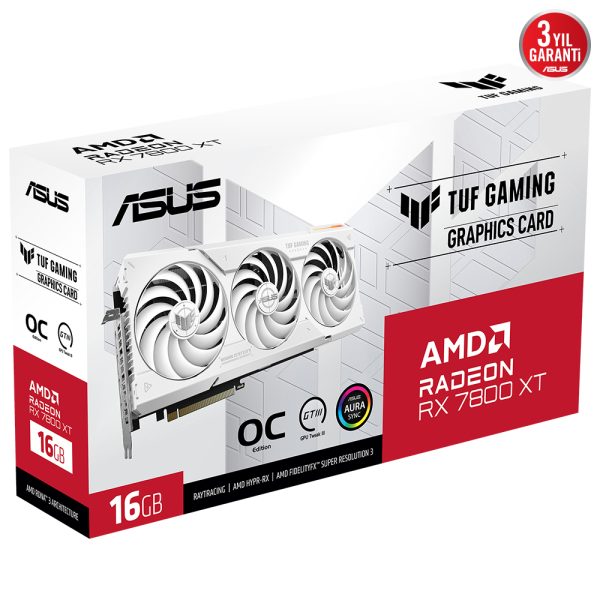 Asus Radeon Tuf Rx 7800 Xt Gaming Oc 16gb Gddr6 256 Bit Beyaz Ekran Karti 14