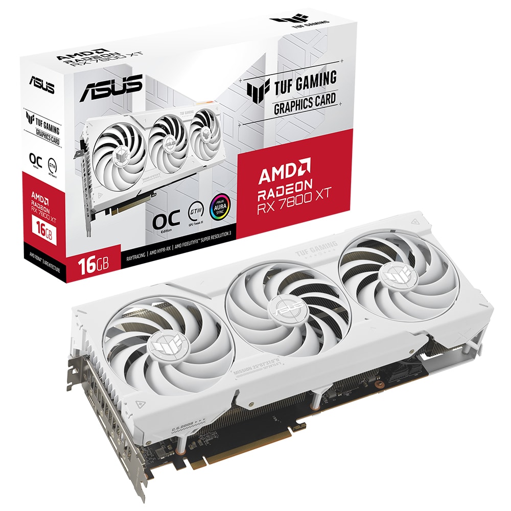 Asus Radeon Tuf Rx 7800 Xt Gaming Oc 16gb Gddr6 256 Bit Beyaz Ekran Karti