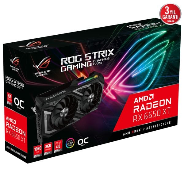 Asus Rog Strix Radeon Rx 6650xt O8g V2 8gb Oc Gddr6 128 Bit Ekran Karti 8