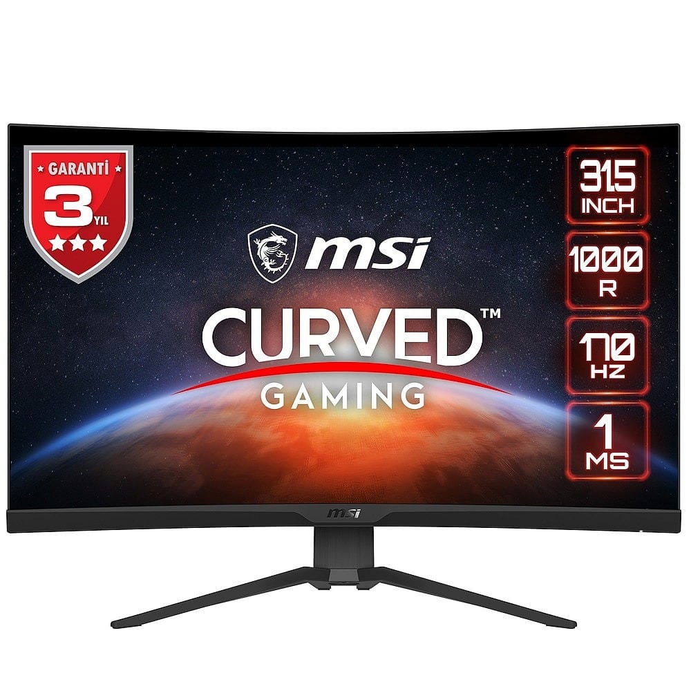 Msi G322cqp 31 5 Inc 170hz 1ms Wqhd Adaptive Sync Va Kavisli Gaming Monitor Y