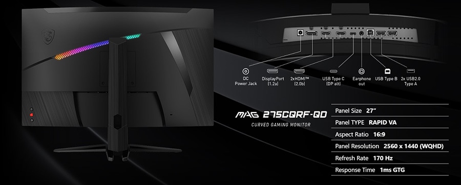 MSI MAG 275CQRF QD Monitör a18