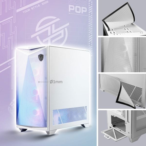 MSI GUNGNIR 300R ARGB Airflow Beyaz Kasa a3