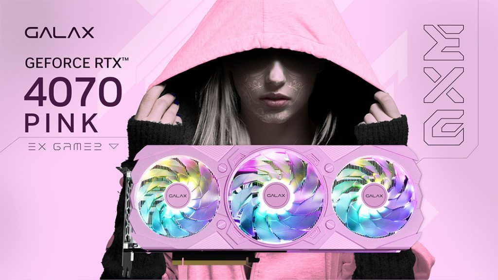 GALAX GeForce RTX 4070 EX Gamer Pink 1-Click OC 12GB Ekran Kartı a1