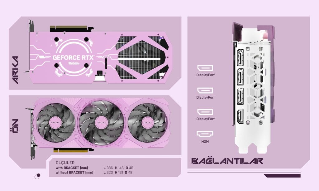 GALAX GeForce RTX 4070 EX Gamer Pink 1-Click OC 12GB Ekran Kartı a9